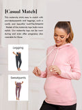 Womens Fleece Maternity Nursing Hoodie Sweatshirt Long Sleeve Breastfeeding