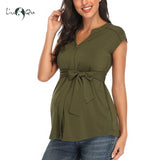 Elegant Maternity Tank Top w/ Bow, perfect for summer! Cotton Blend.