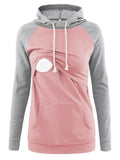 Womens Fleece Maternity Nursing Hoodie Sweatshirt Long Sleeve Breastfeeding