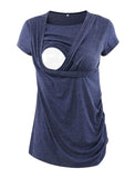 Nursing Top Casual Short Sleeve Pregnancy Breastfeeding Shirt/Top/Tee. Unique Access.