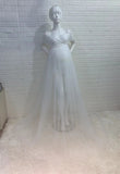 2023 New Elegant Lace Stitching Mesh Maternity Dress. Cute, flowing, maternity dress for summer events.