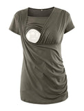 Nursing Top Casual Short Sleeve Pregnancy Breastfeeding Shirt/Top/Tee. Unique Access.