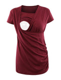 Nursing Top Casual Short Sleeve Pregnancy Breastfeeding Shirt/Top/Tee. Unique Access.