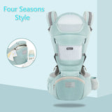 Take Baby Along with this Hipseat Ergonomic Cotton Blend Carrier. Front Facing Kangaroo or Baby Wrap Sling.