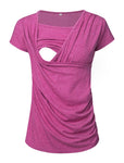 Nursing Top Casual Short Sleeve Pregnancy Breastfeeding Shirt/Top/Tee. Unique Access.