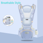 Take Baby Along with this Hipseat Ergonomic Cotton Blend Carrier. Front Facing Kangaroo or Baby Wrap Sling.