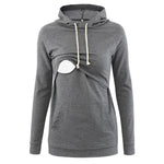 Womens Fleece Maternity Nursing Hoodie Sweatshirt Long Sleeve Breastfeeding