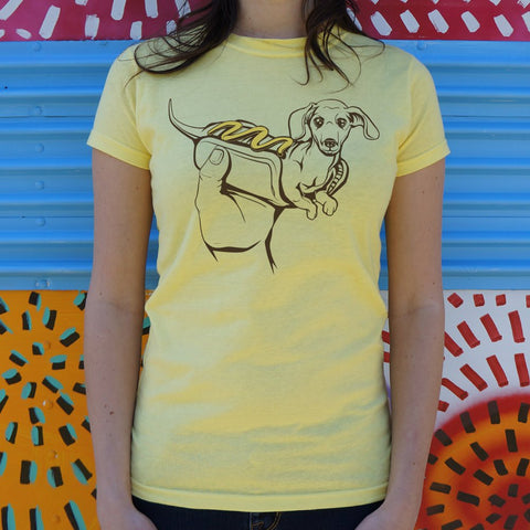 Hot Dog Dog T-Shirt (Ladies) Looks Cute Enough to Eat!